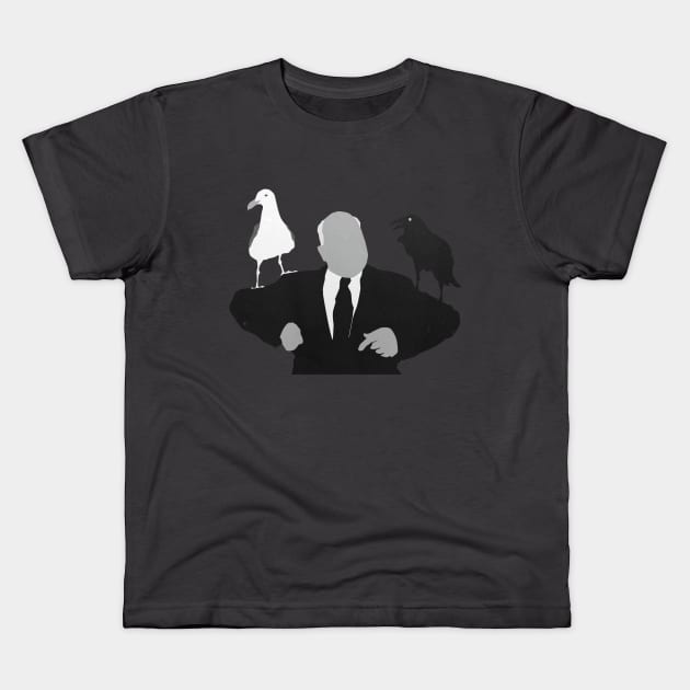 Alfred's Birds Kids T-Shirt by JorisLAQ